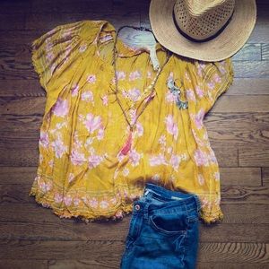 Yellow BOHO top
